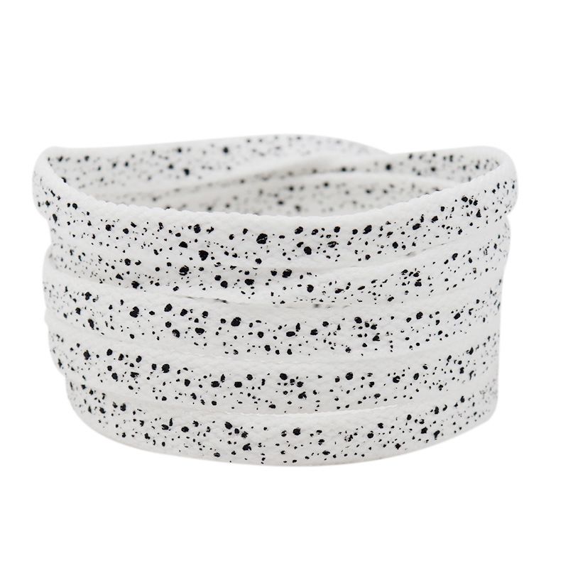 Flat 0.8cm Printed Splash Dot Polyester All-in-one Fashion Casual Shoelaces With String_vogvips.com