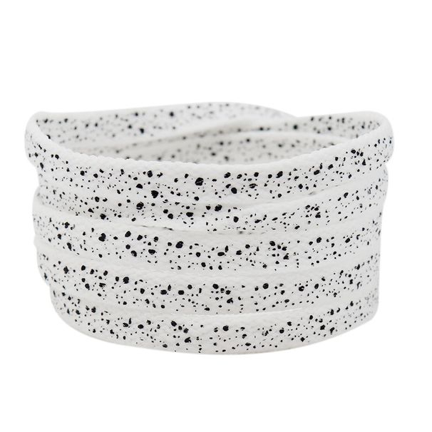 Flat 0.8cm Printed Splash Dot Polyester All-in-one Fashion Casual Shoelaces With String_vogvips.com