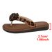 Cross-border Plus-size Leopard Print Floral Accessory Flip-flop Sandals For Women, Fashionable Versatile Flat_vogvips.com