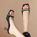 Women's Vintage Heels – European Style Open-Toe Sandals With Crystals (Elegant Block Heel Slippers)_vogvips.com