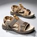 Men’s Brown Mesh Sport Sandals, Adjustable Strap, Non-Slip Thick Sole, Outdoor Beach Casual Shoes_vogvips.com