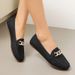 New Spring And Autumn Women's Loafers, Korean Style Round Toe Low Heel With Metal Chain, Casual Mom Shoes, In Stock_vogvips.com
