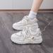 Ins Korean Version Autumn New Item Dad Female Student Sports Shoes Running Casual Thick Sole Height Increasing_vogvips.com