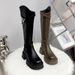 Thick Soled Knee Length For Women In Autumn And Winter 2023, New British Style Knight Square Heels, Height Increase,_vogvips.com