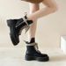 Women's Martin In British Style, 2025 New Model, Thin Design, Height-increasing Biker With Laces, Trendy Thick-soled_vogvips.com