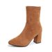High-heeled Pointed-toe Suede Elastic Boots For Women In 2025--1_vogvips.com