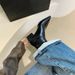 French-style Pointed-toe Short For Women, 2025 Autumn And Winter New Thick-heeled Stretch Slim Boots, Silver Slimming_vogvips.com