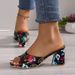 2025 Summer European And American Style Women's High-Heeled Sandals, Non-Slip PU Material, Fashionable Sizes 42-43,_vogvips.com