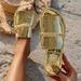 Large Size Shoes 2025 New Outerwear Chain Flat Bottomed Beach Sandals Slippers Women's_vogvips.com