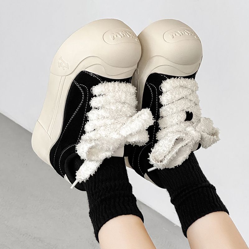 2025 Fall/Winter New Women's Canvas Sneakers Chunky Sole Athletic Shoes Casual Shoes_vogvips.com