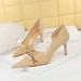 Elegant Pearl Metal Chain Pointed Toe Stiletto Pumps With Side Cut Out Design Slimming Suede Evening Shoes For Women_vogvips.com