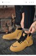 2025. Martin Boots, Men's High-top Yellow Boots, Men's Thick-soled Short Boots, Trendy Shoes_vogvips.com