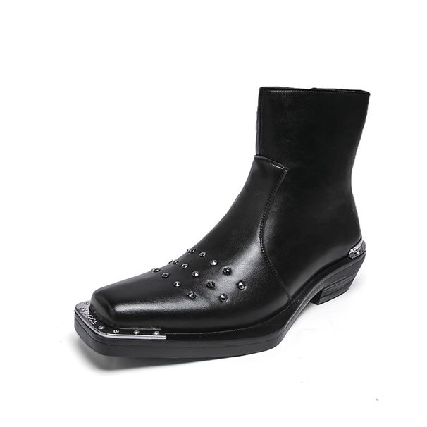 New Fashion Chelsea Boots Men's Brown Retro High-top Men's Boots European And American Fashion Boots British Gentleman Leather Boots_vogvips.com