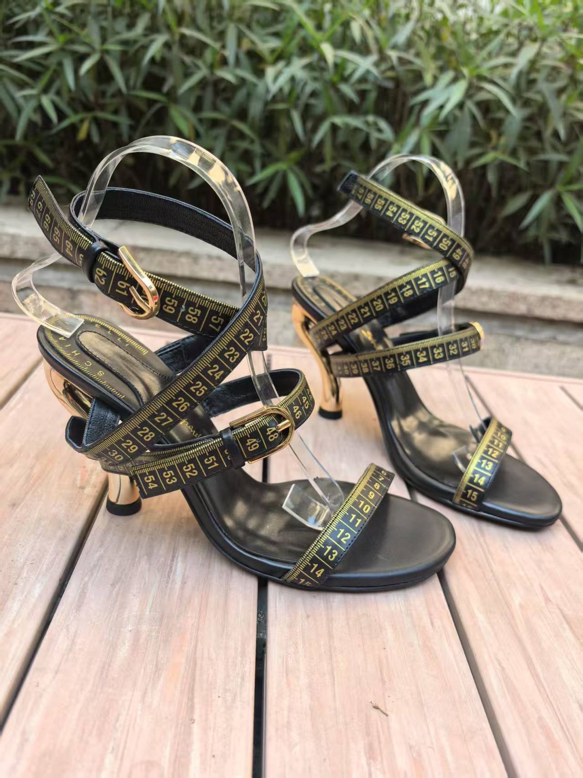 Women’s Shoes High End Fashion Women's Shoes Letter Strap Sandals Small Fragrance Style High Heels Straps_vogvips.com