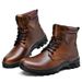 Men's Leather Men's Retro Leather Boots Front Tooling Shoes Breathable Martin Boots Low Heel Single Shoes Men's Shoes_vogvips.com