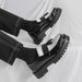 Men's British Fashion Black And White Color-blocking Tassel Thick-soled Heightened With One Foot, Korean Casual Round-toe Business Men's Shoes_vogvips.com