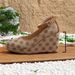 Women's European And American Patterned Plus Size Wedge Heels, New Spring And Autumn Style, Round Toe, Shallow Mouth, One Strap Buckle Fashion Shoes._vogvips.com