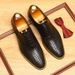 Business Casual Men, Cowhide Hollow Leather Shoes, Simple British Style Breathable Surface Soft Sole Men's Shoes For_vogvips.com