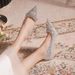 Women's Elegant Pointed Toe High Heels With Rhinestones Glittery Evening Party Wedding Shoes For Bride Bridesmaid Dress Bride Stiletto Heels_vogvips.com