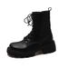 Black Height-Increasing Thick-Soled British Style Martin Summer 2023 New Lace-Up Short Boots For Petite Women Super_vogvips.com