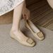 genuine Soft-soled Women's Slip-on Versatile Square-toed Shallow Leather Shoes, New Stylish Loafers_vogvips.com