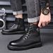 European Warm Series Winter Men's Martin Genuine Leather Work Boots High Fleece Lined Cotton Shoes British Style Top Layer Cowhide_vogvips.com