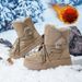 Thickened Winter Warm Snow Women, Large Size Furry Short With Fleece, Thick Sole Boots For Northeast_vogvips.com
