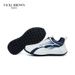 VICKI BROWN Men's Brown Color Block Leather Sneakers, Comfort Cushioned Non Slip Outdoor Casual Walking Shoes_vogvips.com
