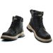 Men's Steel Toe Safety Boots, Anti-Smashing Side Zipper Work Boots, Microfiber Leather Upper, Rubber Sole, Ideal For Construction & Factory Workers_vogvips.com