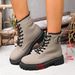 Women's Plus Size Retro Short Martin Boots Lace-Up British Style Suede PU Over-the-Ankle Autumn New Black Almond Toe_vogvips.com