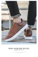 Classic Men Leather Shoes Thick-soled Casual Sneakers Trendy Lace-up Walking Shoes Spring Anti-slip Comfortable Vulcanized Shoes_vogvips.com