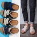 Men's Casual Summer Sandals With Round Toe Low-Cut Breathable Mesh Fabric Lightweight Comfortable Beach Slides For Outdoor Walking_vogvips.com