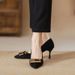Cross Border High Women Thin Heels Spring And Autumn New Style Elegant Pointed Toe Professional Single Black_vogvips.com