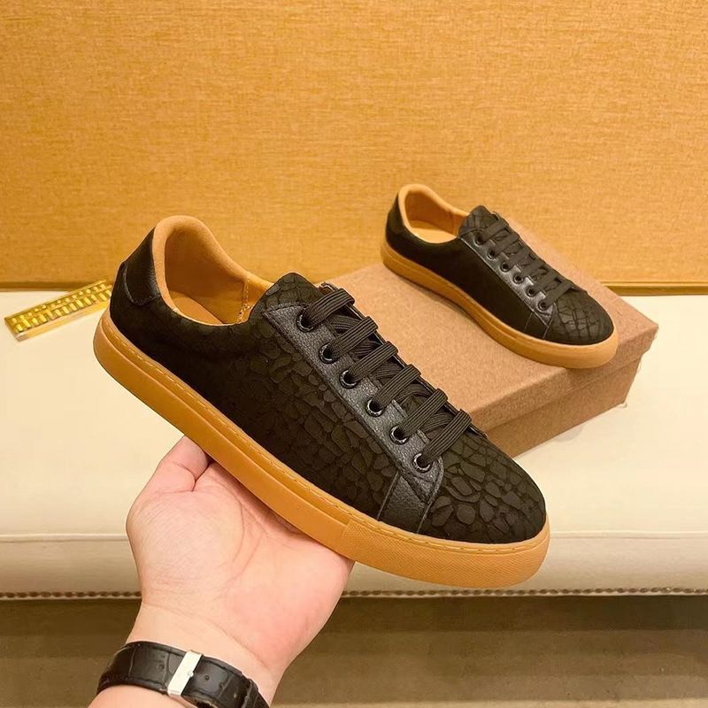 High End Men's With A High-End Feel 2025 New Leather Fashion Versatile Printed Casual Board Trendy Shoes_vogvips.com