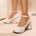 Women's Classic Mary Jane Pumps – Chunky Heel Platform Shoes With Adjustable Buckle Strap For Retro & Vintage Style High Heel Leather Shoes._vogvips.com