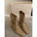 Boots 25 Women's New Autumn And Winter Retro Square-toed Women's Chunk-heeled Wide-leg Boots_vogvips.com