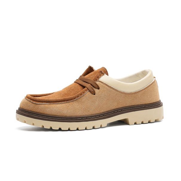 Workwear Retro Kangaroo Shoes Men's Shoes New Summer Boken Shoes Japanese Fashion Square Toe Thick Sole Casual Leather Shoes_vogvips.com