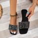 Glitter Type Flat Women Square Head One Foot Home Slippers Women's Shoes_vogvips.com