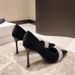 New Black Rhinestone Pointed Toe Low-heeled High Heels For Women, 9cm In Height. Elegant Shallow Toe Single Shoes, Versatile For Professional Wear._vogvips.com