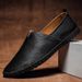 Cross-border Large-size 49, Perforated Loafers, Men's Top-grain Slip-on Hollow Leather Shoes, Size 50, Available For_vogvips.com