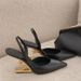 Spring Summer New High Heels Pointed Single Shoes Niche Style Elegant European American Solid Color Closed Toe Backless_vogvips.com