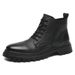 European Warm Series New 2021 Autumn Winter British Korean Style Martin Men's Mid-top Casual Genuine Leather Versatile Black Work Boots_vogvips.com