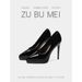 1233A Pointed Toe Stiletto Waterproof Platform High Heels For Women 2025 Spring New European And American Sexy Suede_vogvips.com