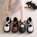 Uniform Spring 2025 New Style Bow Thick Bottom Versatile Anti Slip Silver Mary Jane Small Leather Women's Single Shoes_vogvips.com