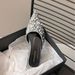 Pointed Toe Sequin Flat Lazy Half Slippers For Women 2025 Spring Summer New Style Outdoor Wear_vogvips.com