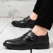 Euro Step Autumn British Style Cowhide Business Formal Men's Pointed Leather Brogue Carved Strap Monk Shoes_vogvips.com