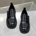 ShoeVault British Commuter Slip-On Thick-Soled Leather Style Big Toe Derby Men's Height-Increasing Lazy Casual Shoes_vogvips.com