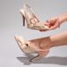 Butterfly Knot High Heel Shiny PU Elegant Sexy Pointed Toe Wedding Banquet Back Strap Sandals For Women European And_vogvips.com