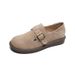 Frosted Cowhide Soft Sole Birkenstocks Women's Round Head Single Shoes One Pedal Birkenstocks Women's Flat Bottom_vogvips.com