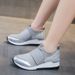 2024 Spring Korean Style Wedge Rhinestone Slip-On Casual For Women Plus Size Round Toe Thick Sole Dad Shoes_vogvips.com